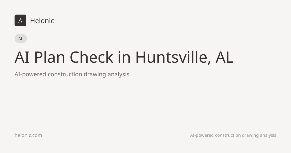 AI Plan Check in Huntsville, AL: 2015 IBC Compliance & Coordination ...