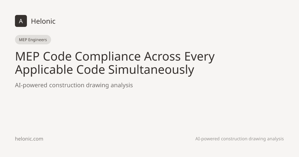 MEP Code Compliance Check | Helonic