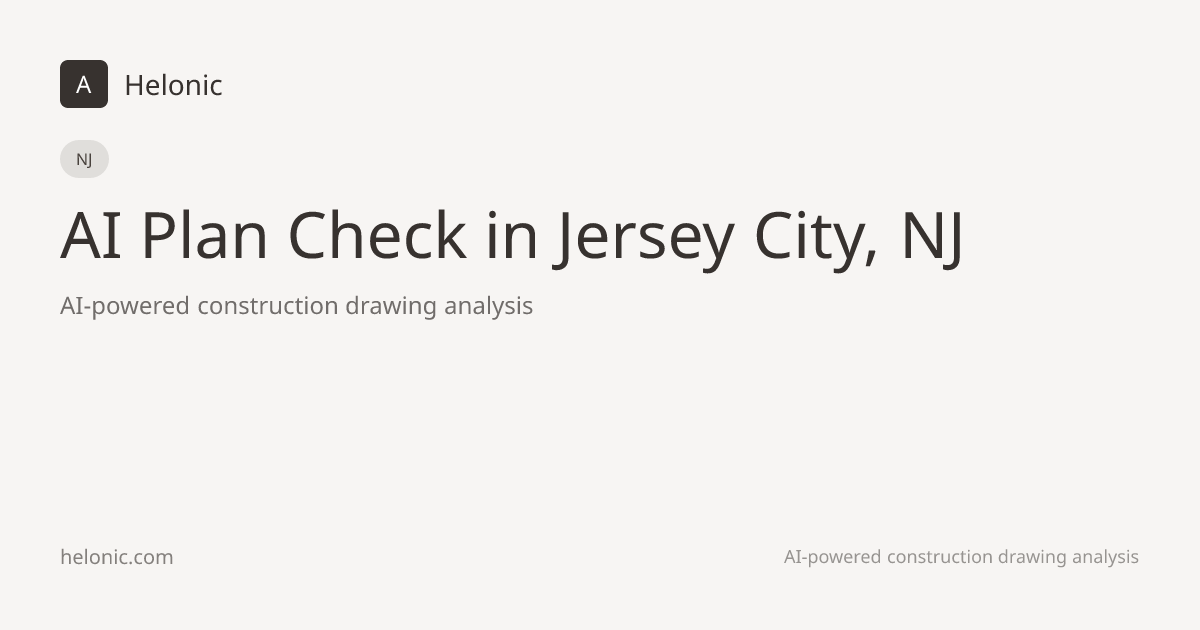 AI Plan Check in Jersey City, NJ: NJ Uniform Construction Code ...