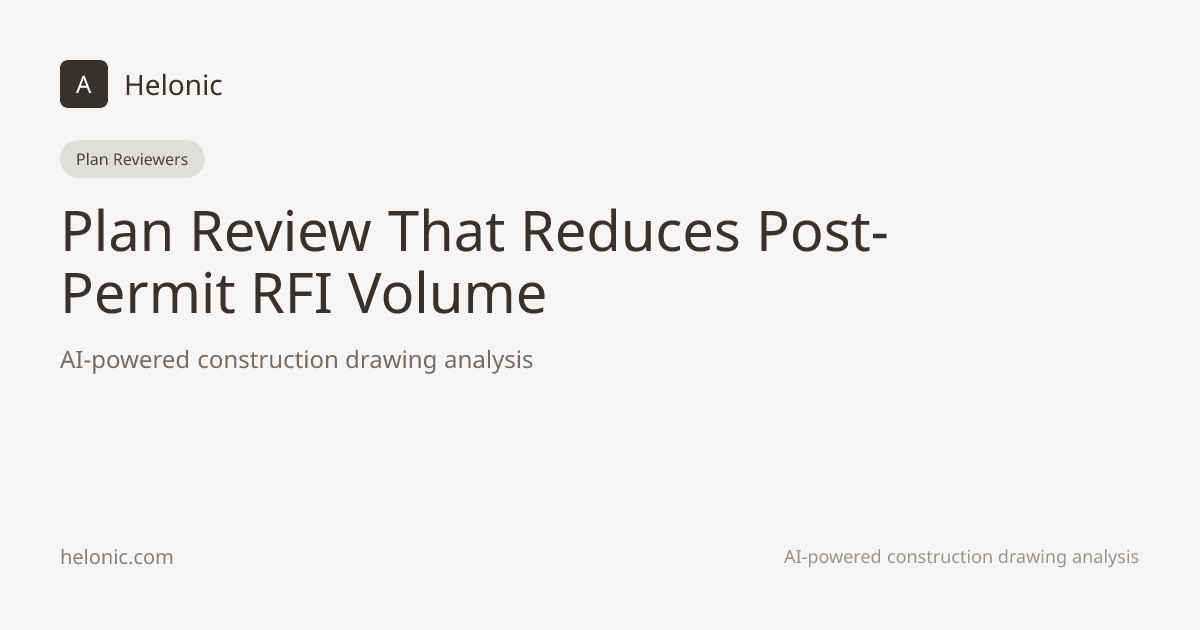RFI Reduction Through Plan Review | Helonic