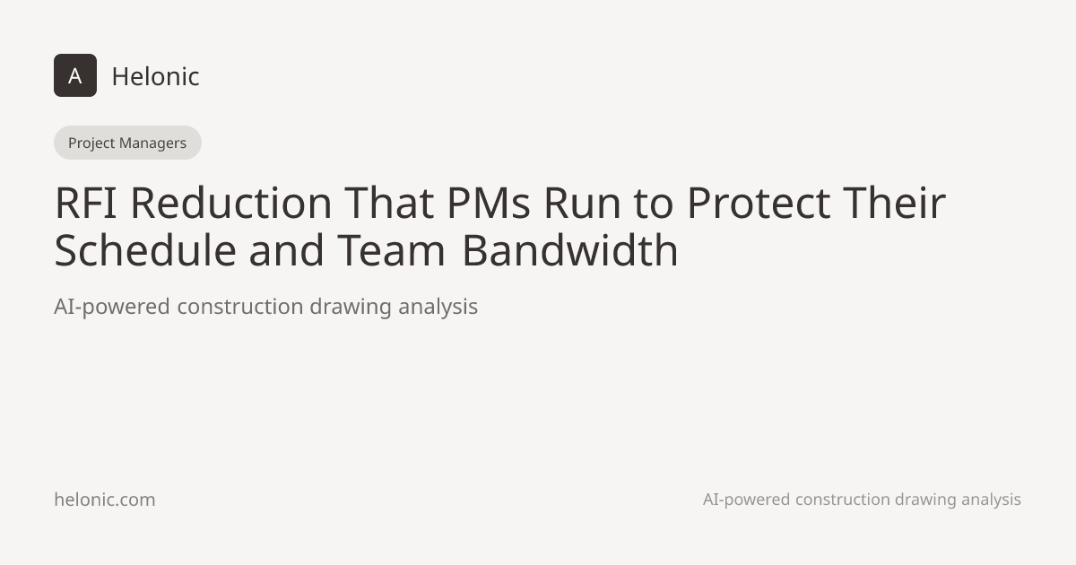 RFI Reduction for Project Managers | Helonic