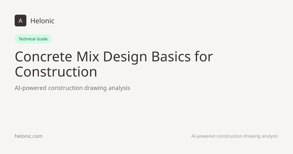 Concrete Mix Design Basics for Construction | Helonic